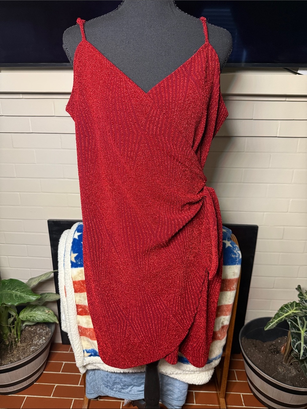 Lily Rose Sparkling Red Sleeveless Mini Dress